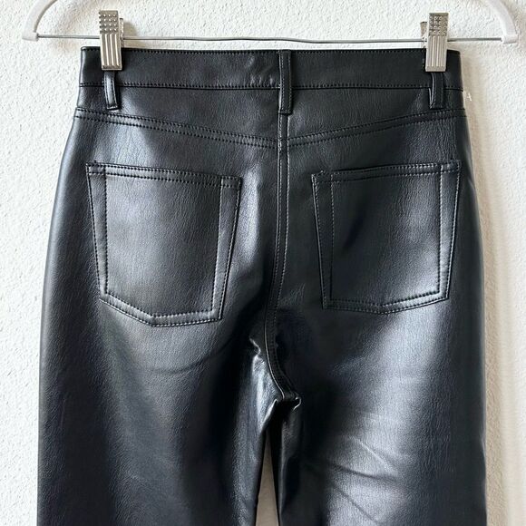 NWT Aritzia The Melina™ Flare High-waisted Vegan Leather Flare Pants Black Sz 0 - Picture 7 of 11